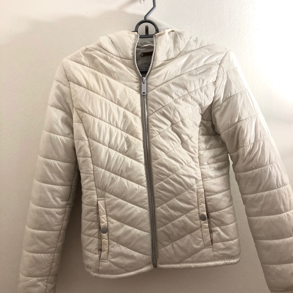 Bershka white puffer jacket